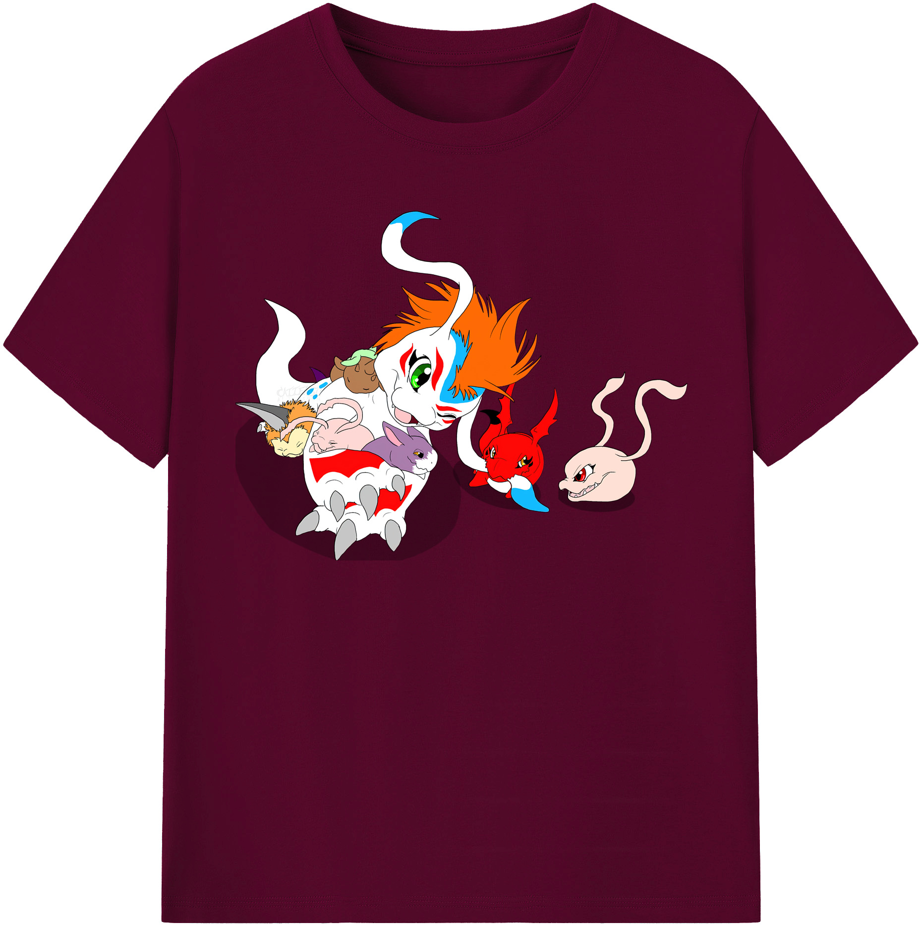 （画像用） Digimon デジタルモンスター/デジモン レディースカジュアルプリントTシャツ（綿100％）